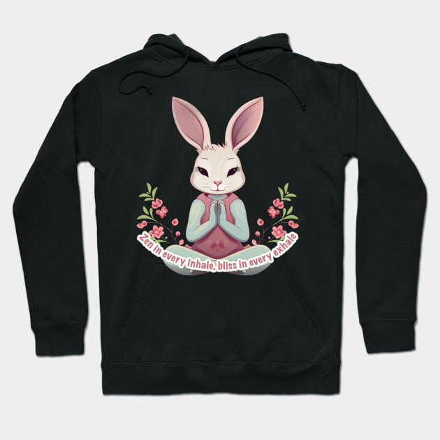 Rabbit practicing yoga Hoodie by javierparra